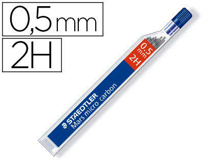 12 minas de grafito Staedtler Mars Micro 0,5mm. 2H